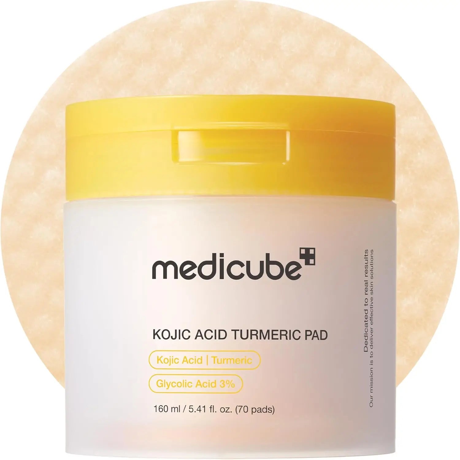 Kojic acid turmeric clarifying toner pads jar for soothing troubled skin