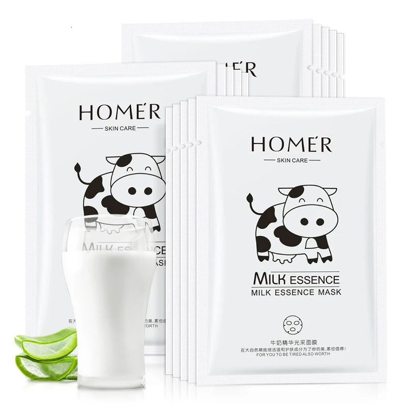 Facial sheet mask packets with aloe, seaweed and green tea extracts for hydration and brightening