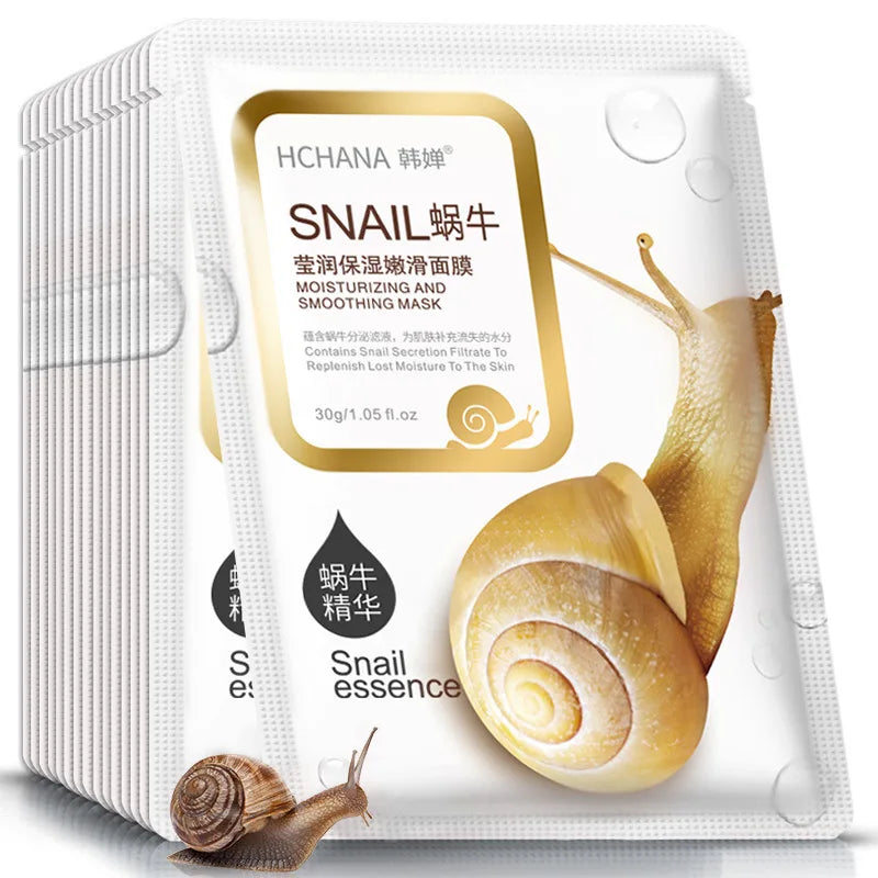 Three botanical sheet masks with aloe, seaweed and green tea extracts for hydrating and brightening facial care