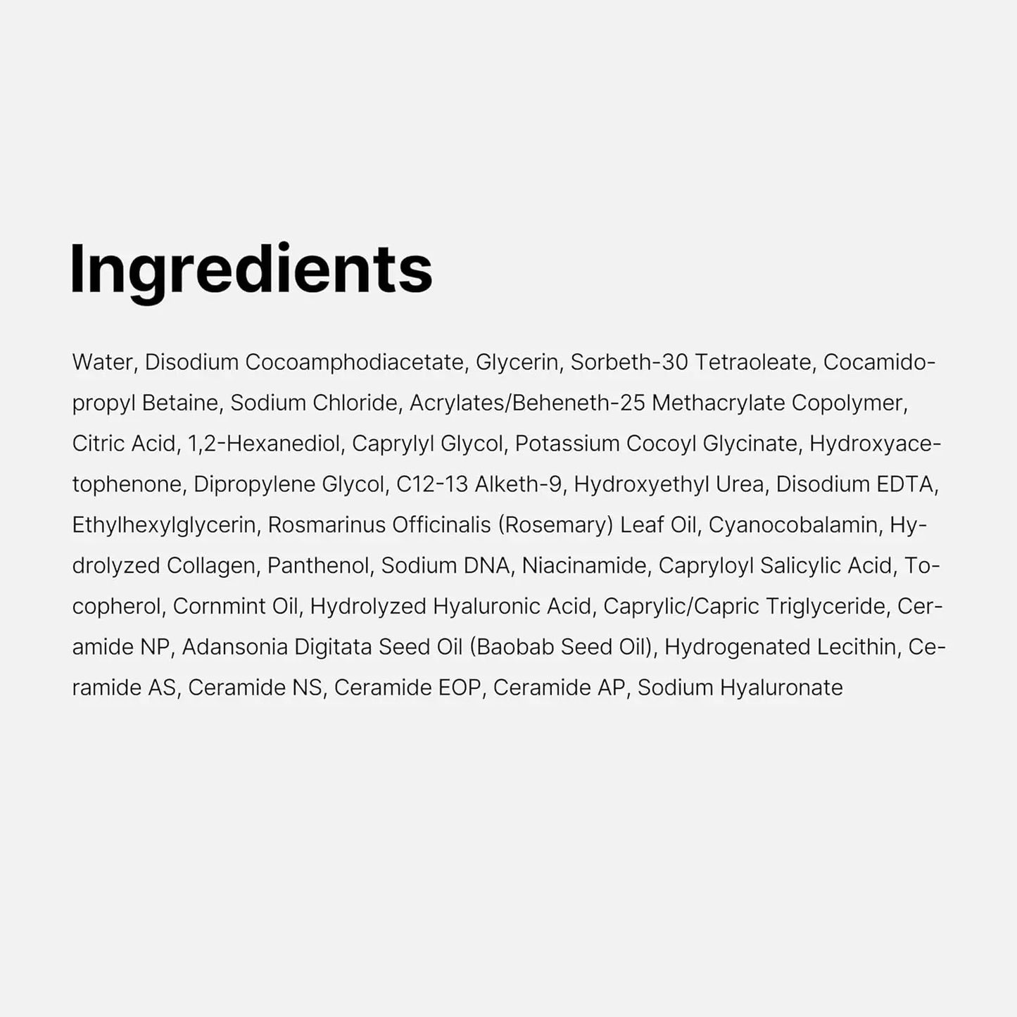 Low pH hydrating jelly-to-foam daily face wash cleanser bottle