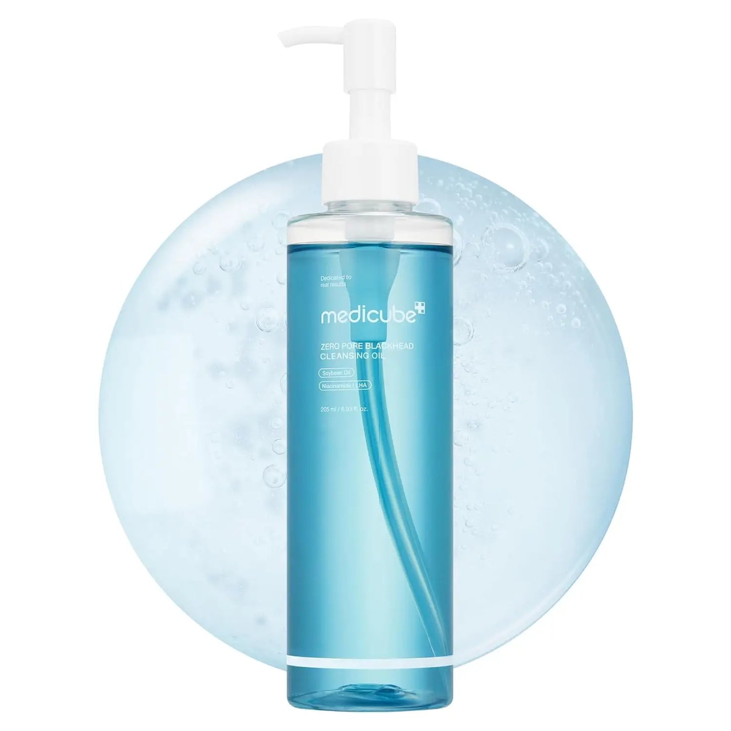 Clear bottle with pump dispenser of blackhead cleansing oil for makeup removal