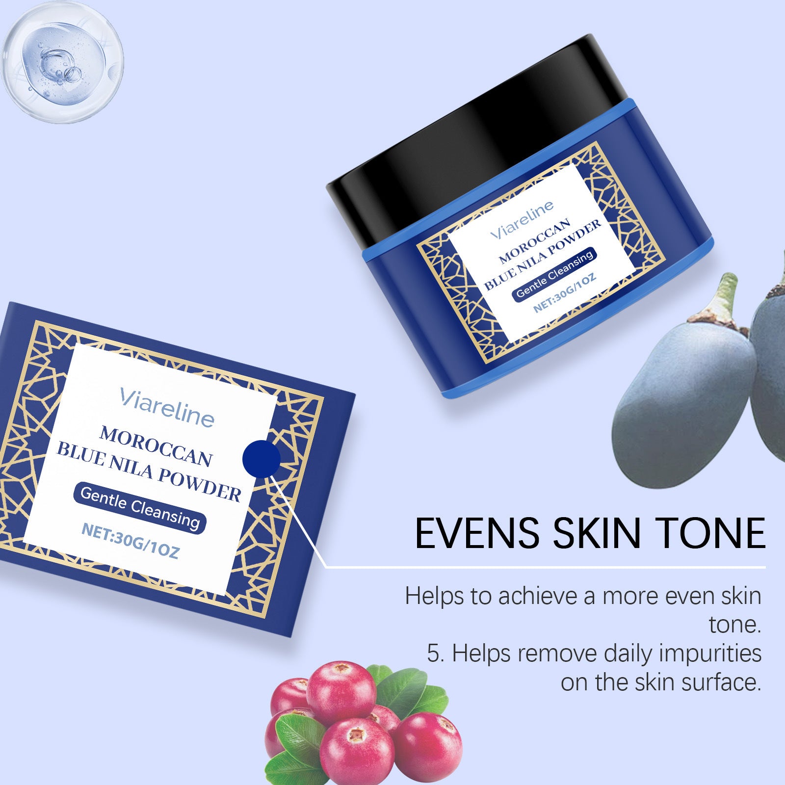 Brightening mask powder jar with fine powder inside