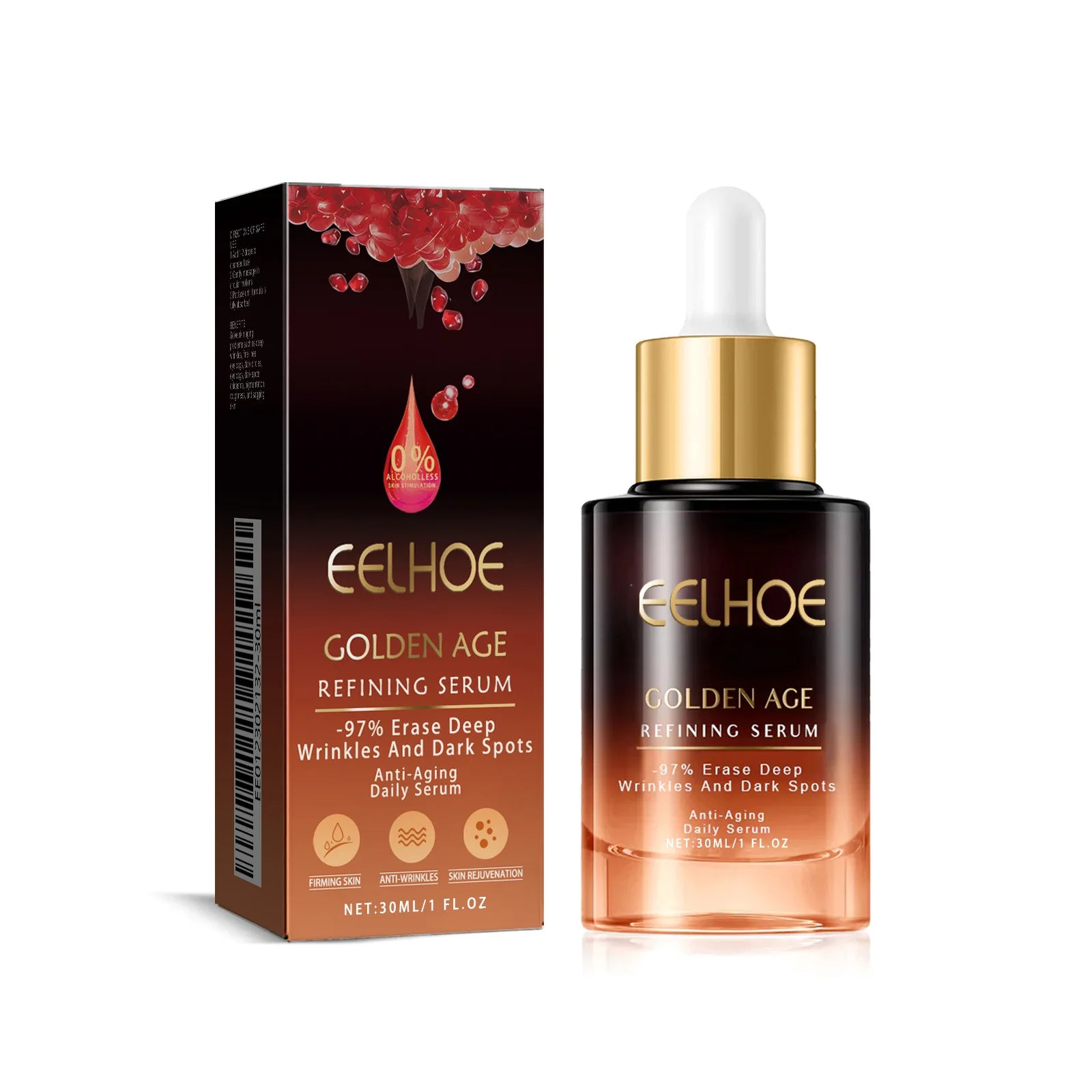 Golden plant extract facial serum bottle for firming and glowing skin