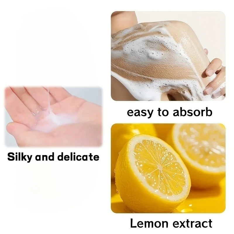 Refreshing lemon shower gel bottle for moisturizing and oil-control deep cleansing