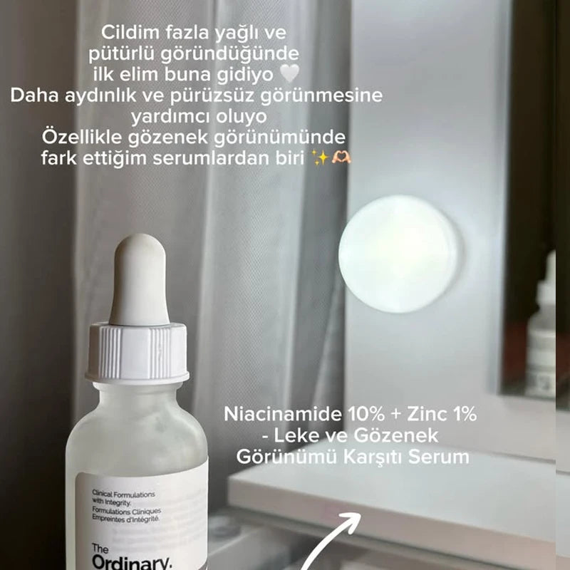 SkinSwaag Beauty The Ordinary Niacinamide 10% + Zinc 1% Serum — niacinamide + zinc — packaging box on white background