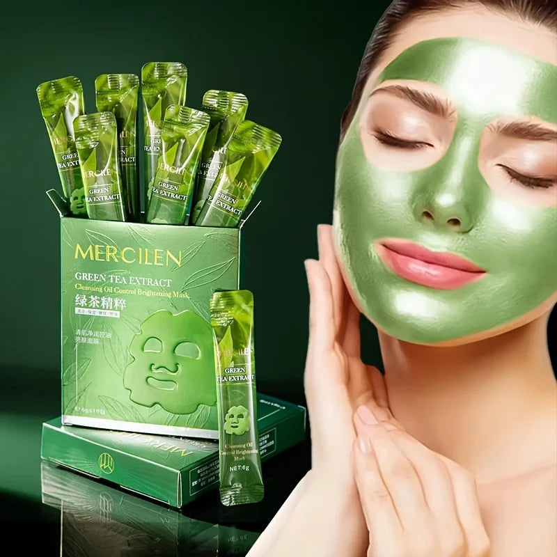 MERCILEN Vitamin C Brightening Peel Off Mask — Vitamin C — Green box with individual sachets on white background