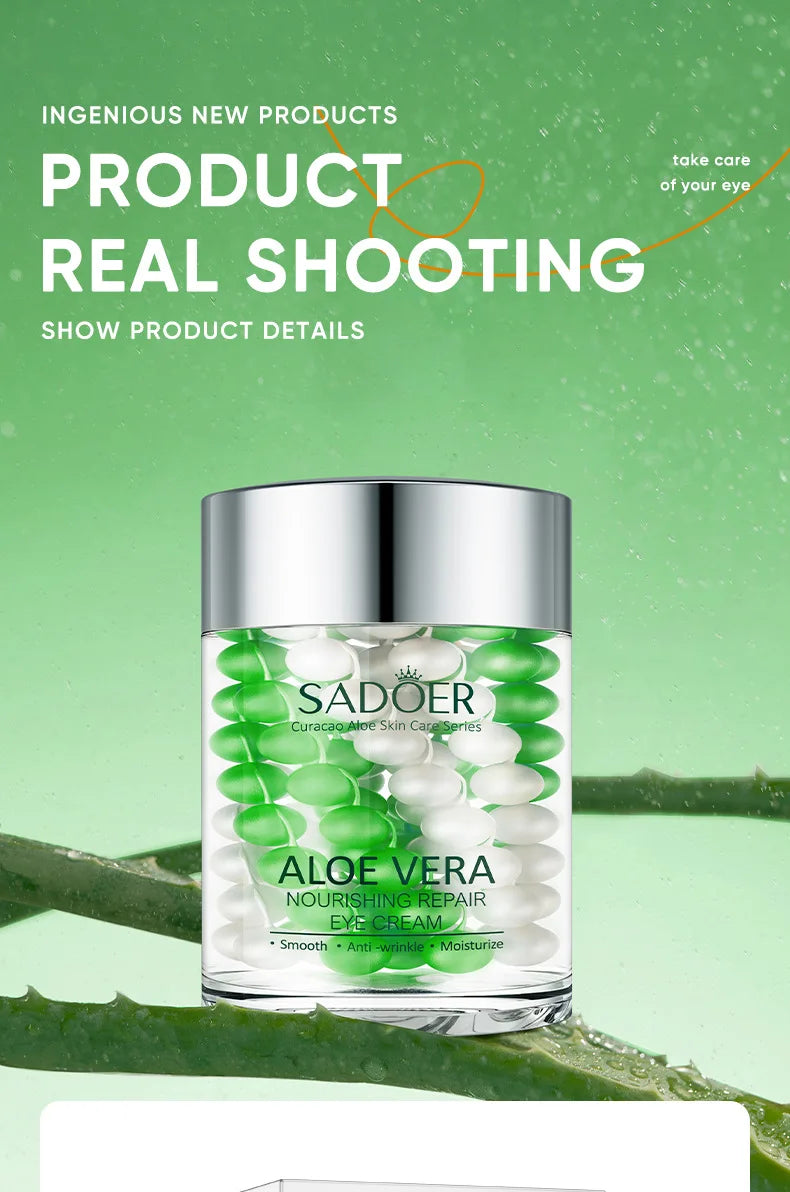 SADOER Aloe Vera Eye Cream Anti Dark Circles Eye Bags Remover Nourishing Moisturizing Firming Eyes Creams Skin Care Proudcts
