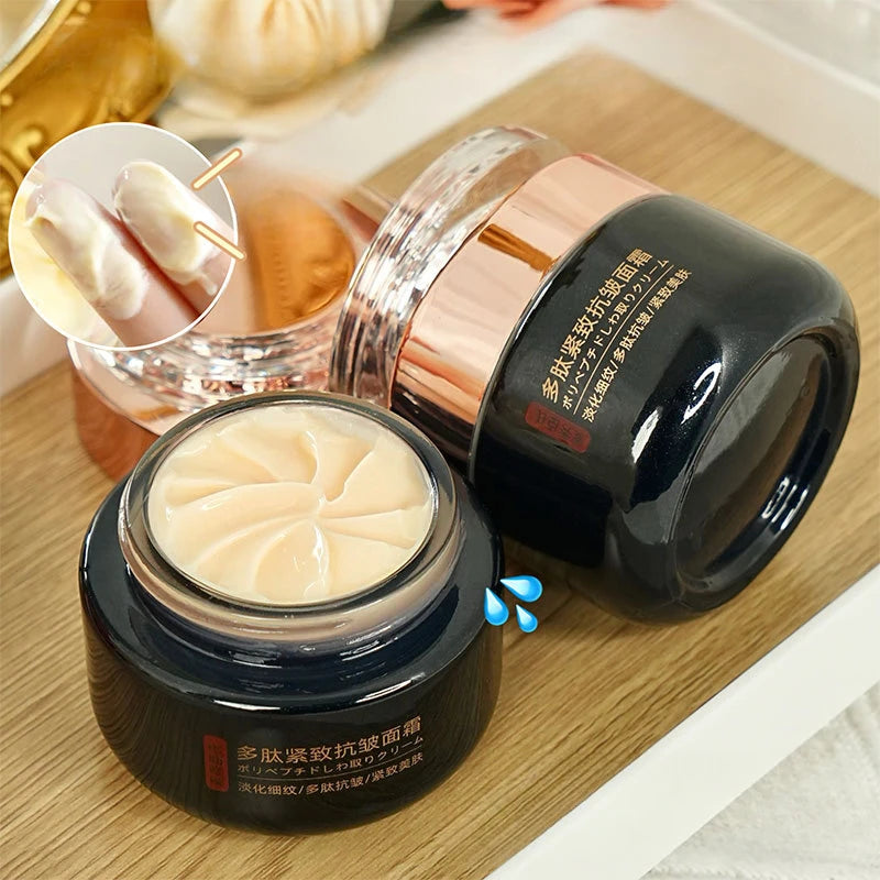 Peptide firming cream jar for fine lines