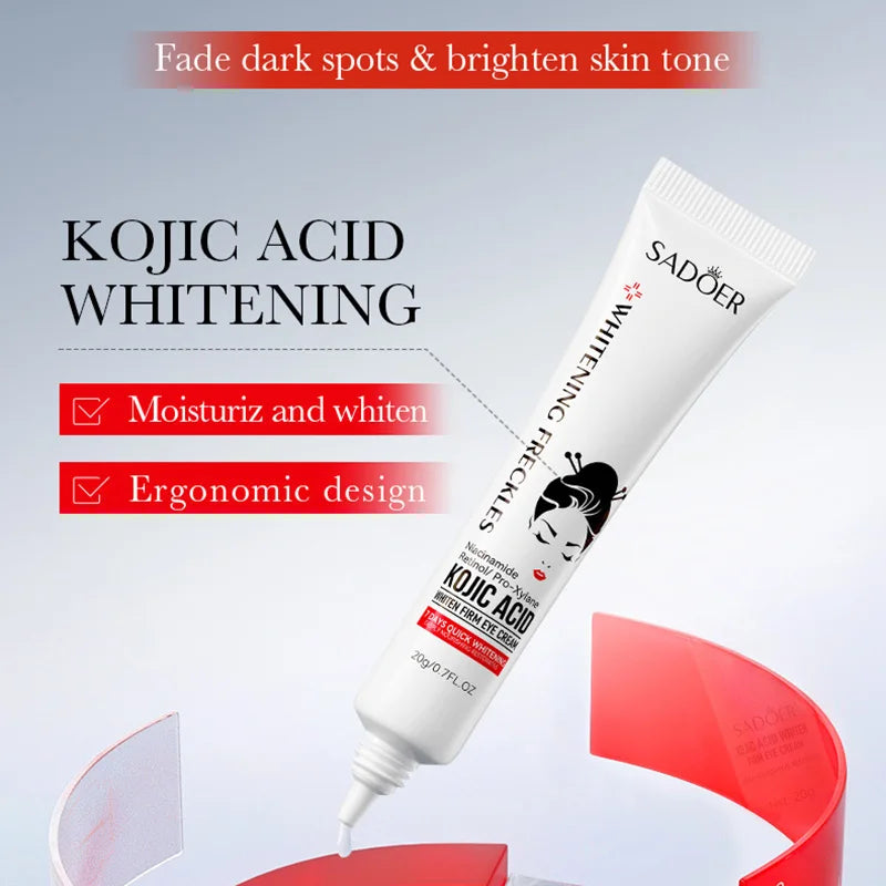 Travel set of kojic acid face cream and eye cream in small tubes
