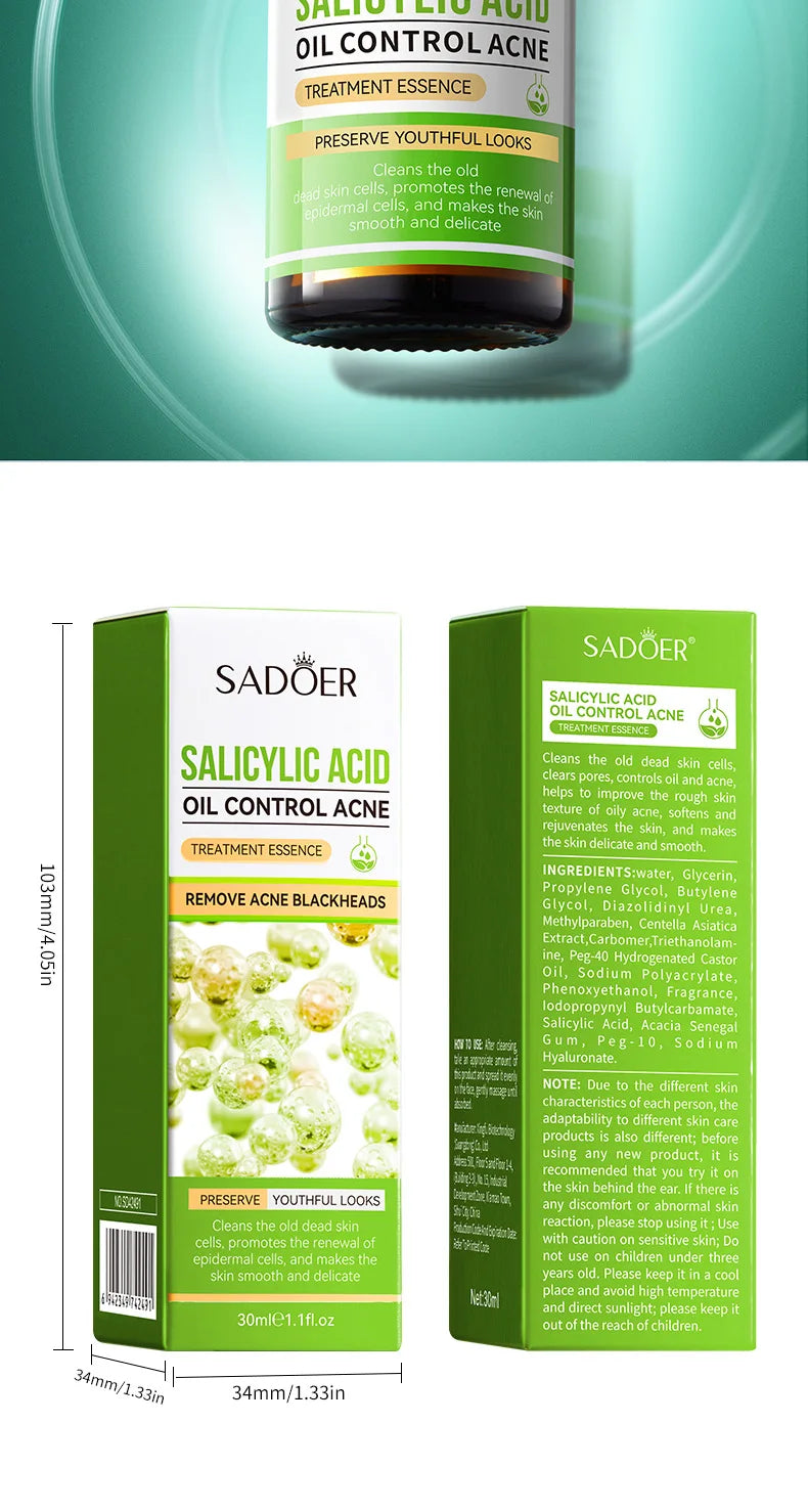 1/3pcs SADOER Fullerene Salicylic Acid Nicotinamide Serum Facial Moisturizing Anti-aging Facial Essence Beauty Skin Care
