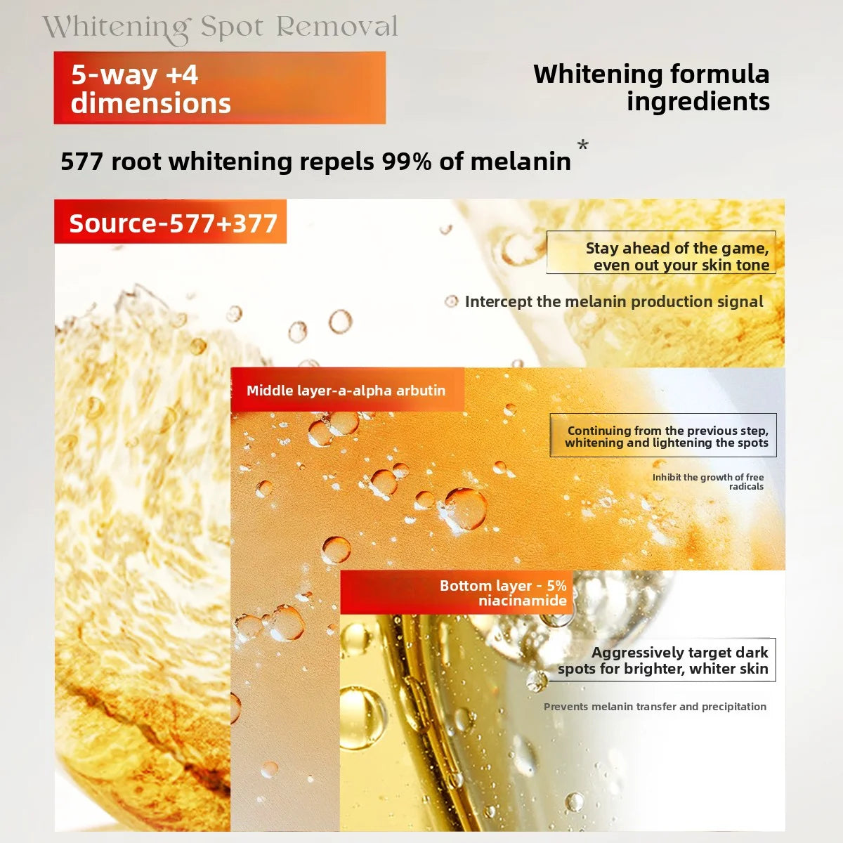 RUYI 377+577 Whitening Spot Fading Repair Cream Deep Moisturizing Freckle Fade Brightening Hydrating Face Cream