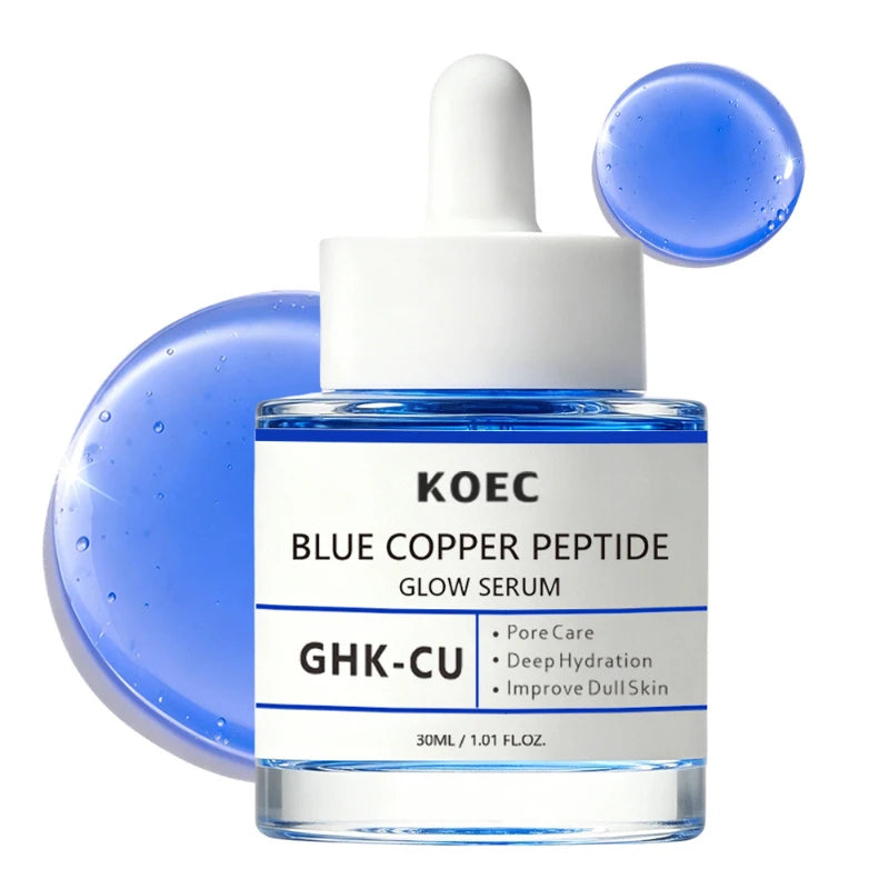 Blue Copper Peptide Bakuchiol Serum Hydrating Facial Essence Moisturizer Nourishing Firming Boosting Daily Skincare 30ml