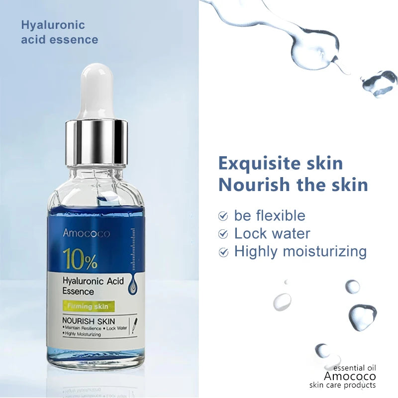 Two 30ml facial serum bottles containing salicylic acid, vitamin C, and hyaluronic acid for hydrating and brightening skin.