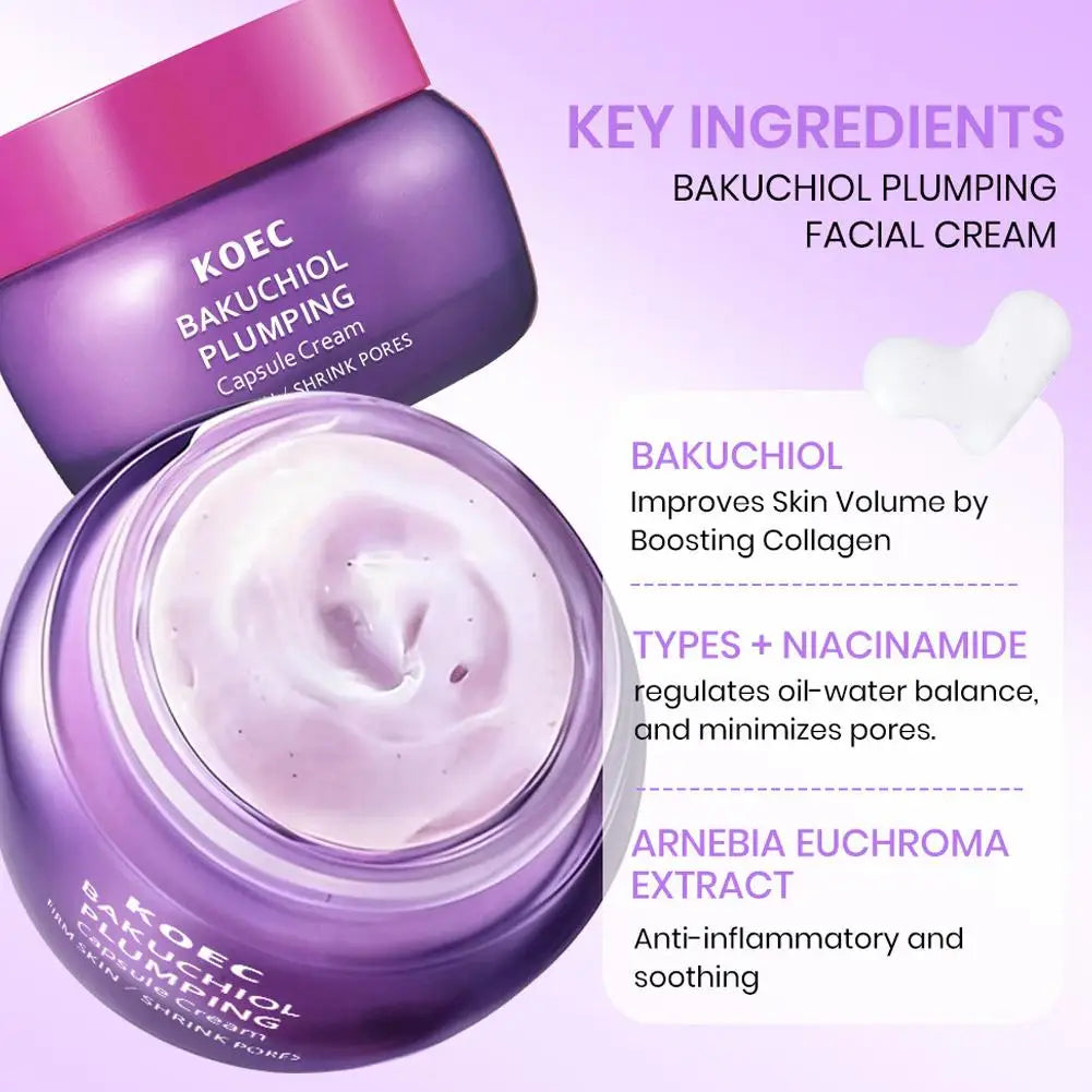 Bakuchiol plumping capsule serum and vitamin illuminating skincare set
