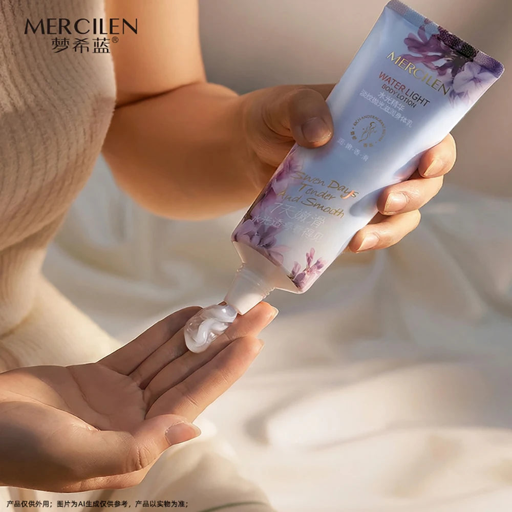 MERCILEN — Nourishing Brightening Body Lotion Hand Cream — White tube on white background