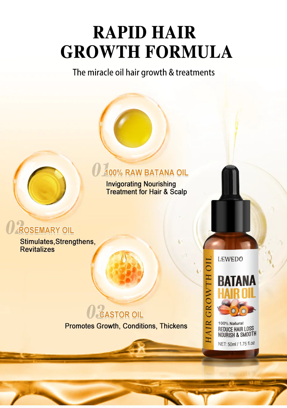 Bottle of pure batana oil for hair growth, shine, and healthy hair.