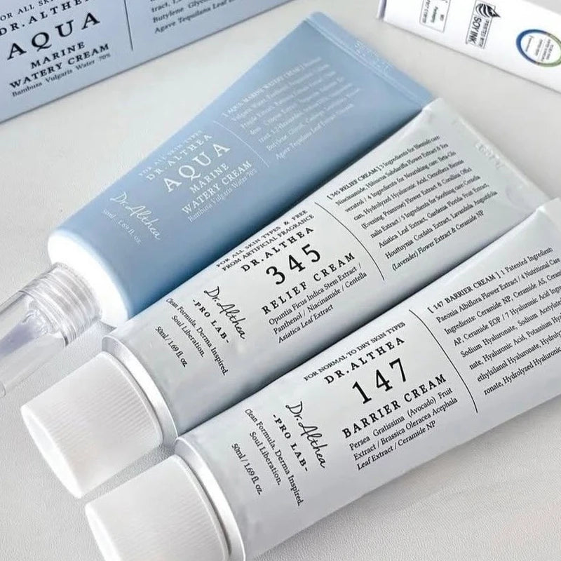 DR ALTHEA 147 Barrier 345 Relief Cream — 147 Barrier & 345 Relief — Cream applied on skin antioxidant whitening demo