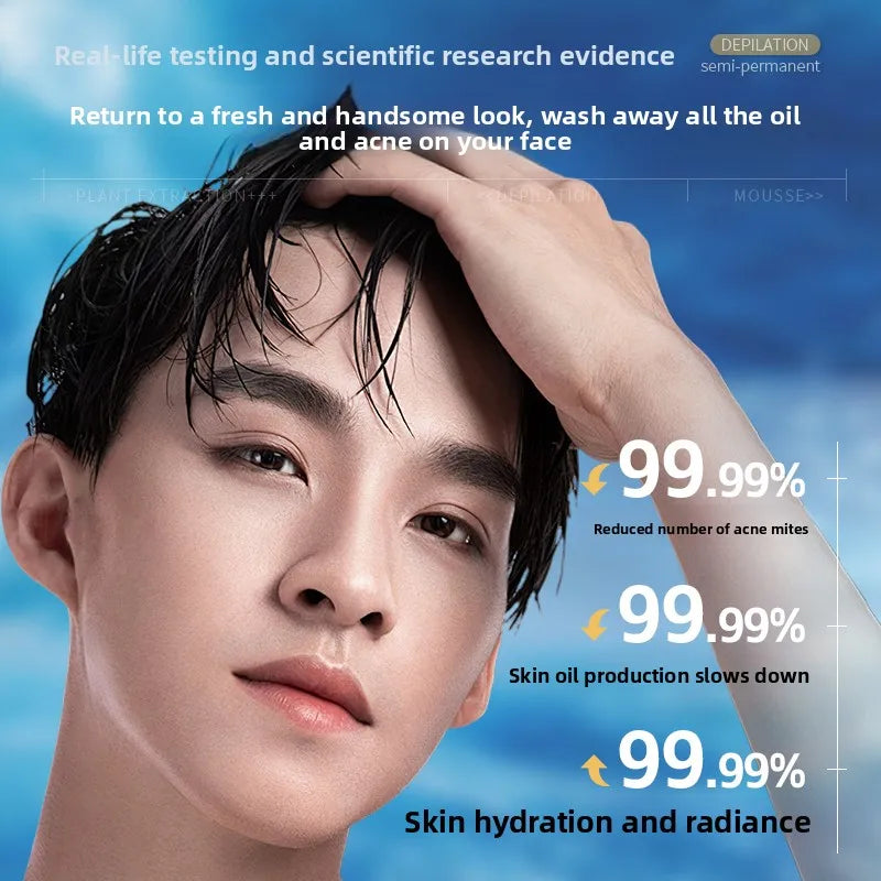 OHBT Men Salicylic Acid Cleansing Lotion 500g, Gentle Moisturizing Nourishing Facial Cleanser, Oil Control Brightening Face Wash