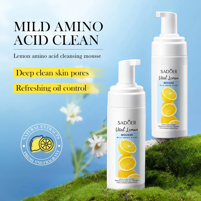 Facial foam cleanser tube with coconut, fruit and vitamin C design for moisturizing deep cleansing