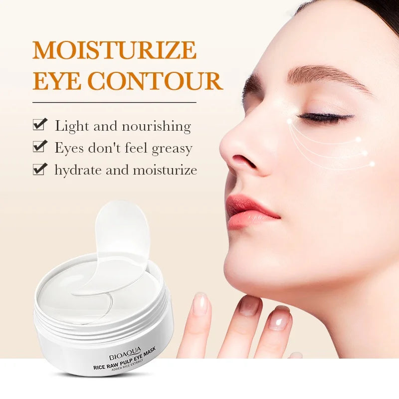 Rice extract firming eye mask patches for under-eye care