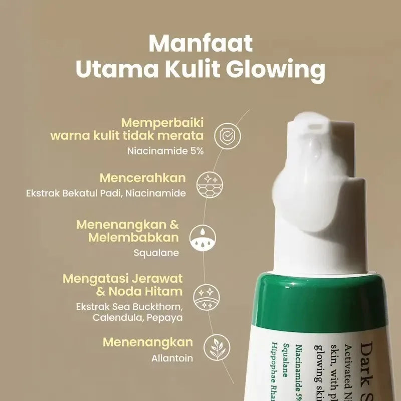 Dark spot correcting glow serum bottle with dropper for brighter, more even skin tone