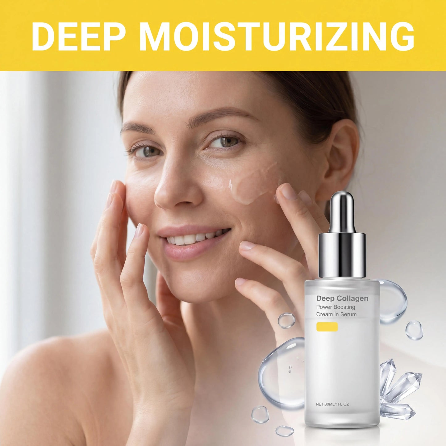 Collagen silk peptide face firming serum bottle