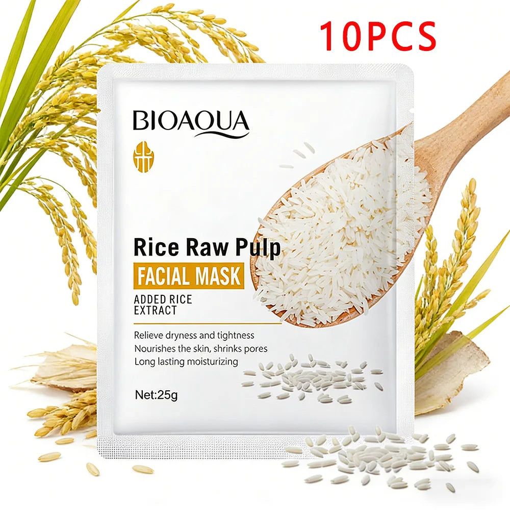 Rice extract sheet face mask with hydrating and firming essence
