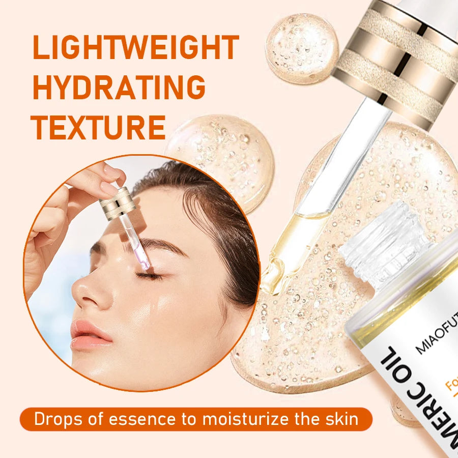 Two 30ml bottles of turmeric niacinamide facial serum oil with water-oil layered essence