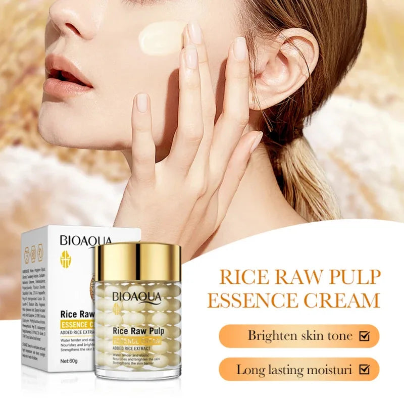 Jar of rice moisturizing brightening firming face cream