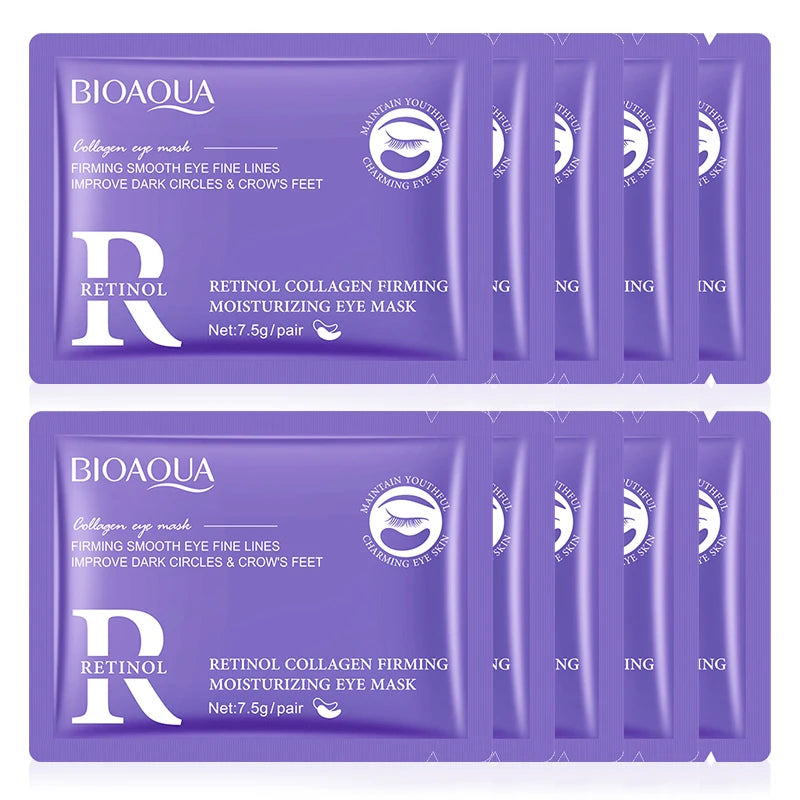 Eye mask patches with retinol and collagen to reduce dark circles and wrinkles