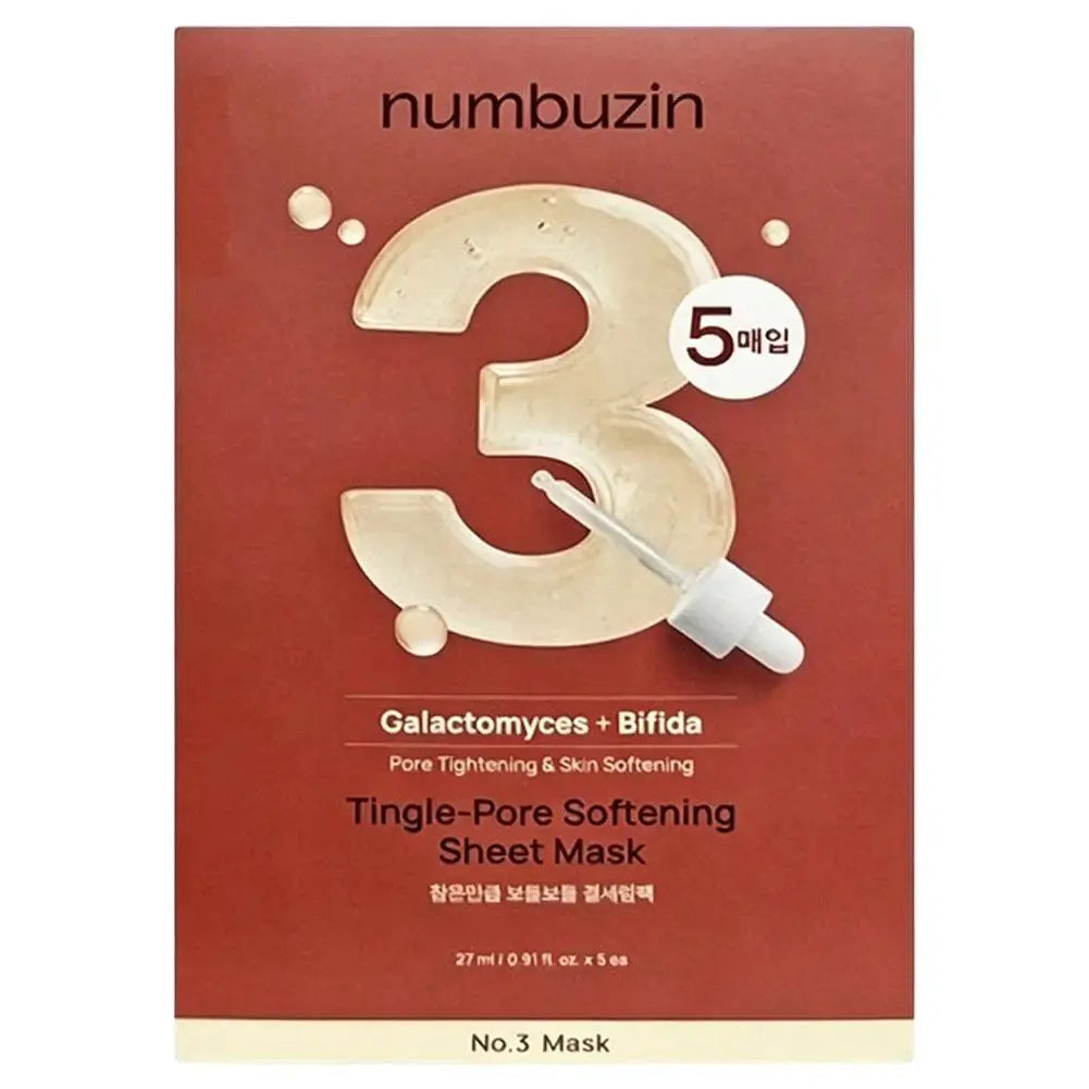 Pore care set with essence bottle, serum bottle, and five sheet mask packets