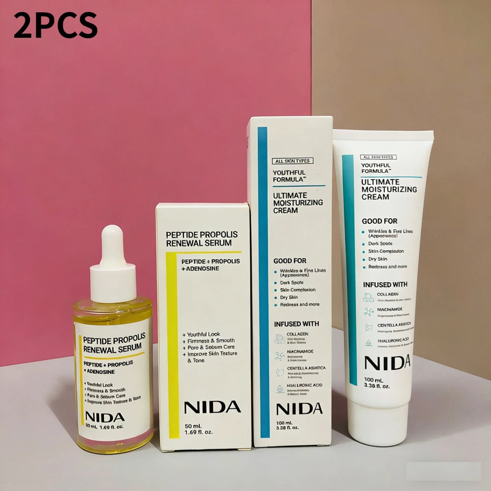 NIDA Skin Care Kit — retinol + probiotic + TXA — kit back view on white background