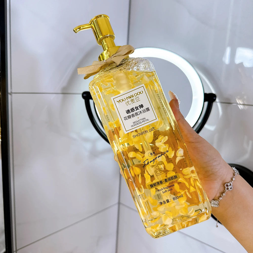 YUMAIDOO Mango Peach Bubble Shower Gel — Mango & Peach — Product ingredient benefits infographic