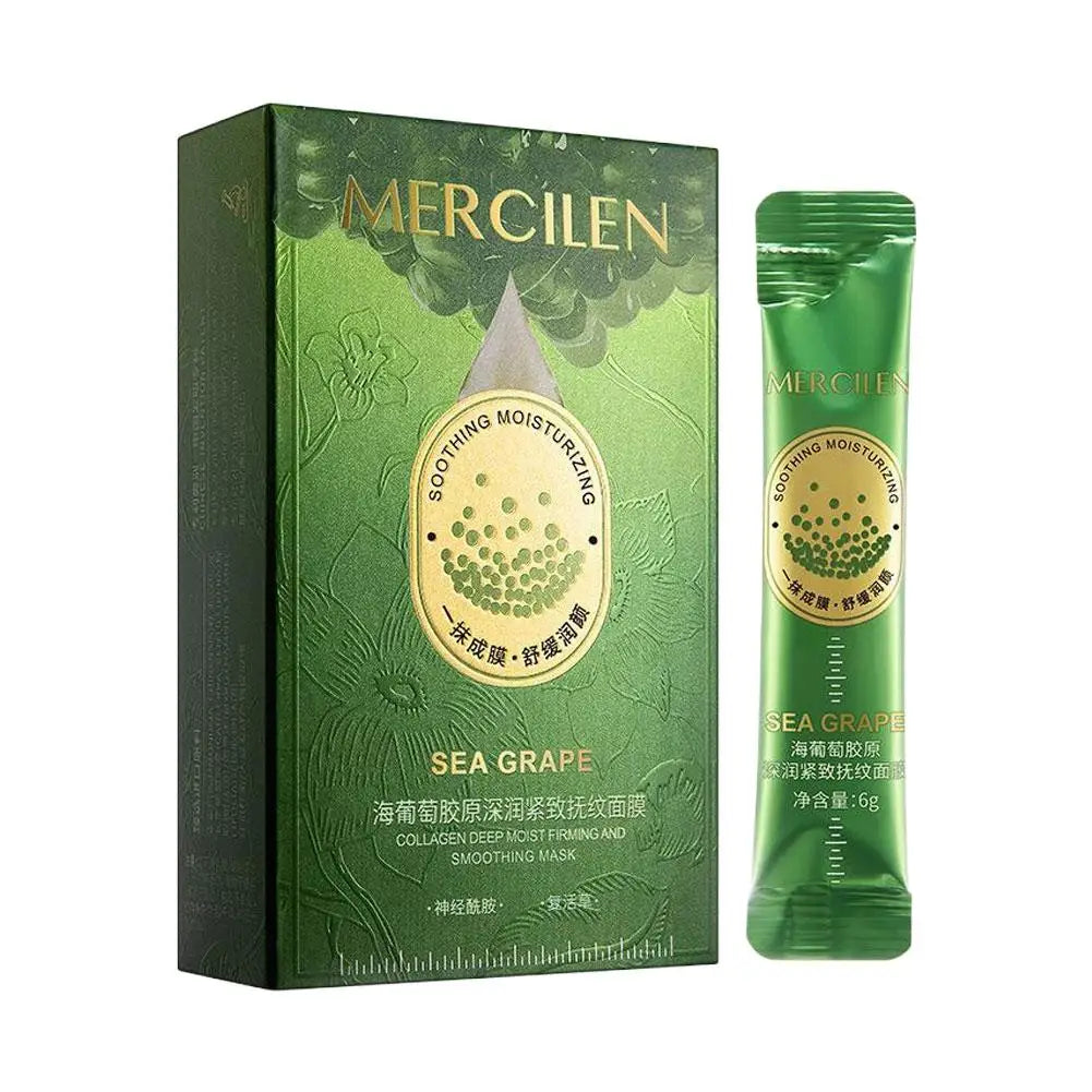MERCILEN Gold Fish Roe Bosein Collagen Cream — Gold Fish Roe & Collagen — Side angle view of bottle and packaging