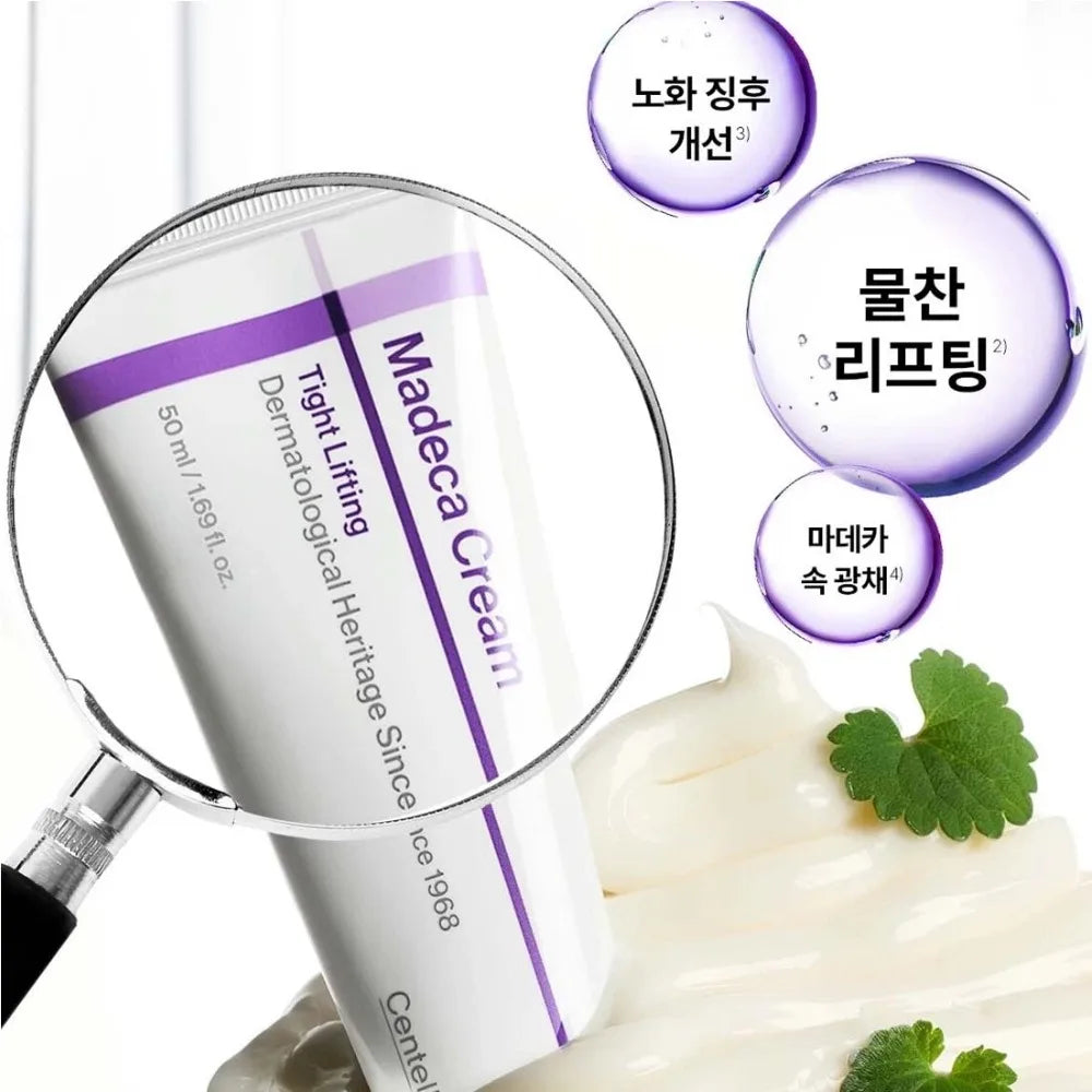 Jar of tight lifting facial cream with polypeptide formula to improve elasticity