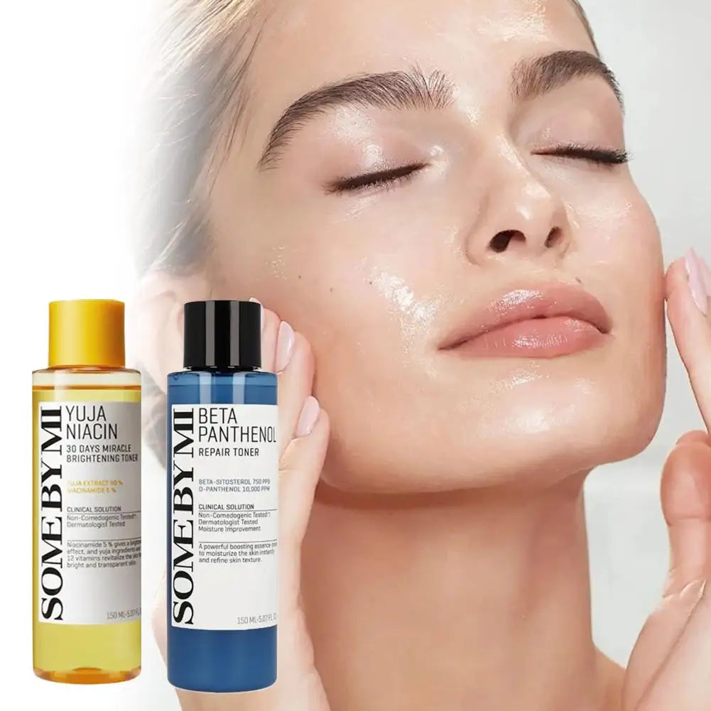 Facial toner bottle with AHA, BHA, and PHA exfoliating acids for smoother skin