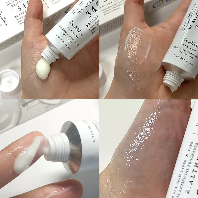 DR ALTHEA 345 Face Moisturizer Daily Soothing Cream And Mist — 345 Relief Formula — Cream applied on skin soothing and calming demo