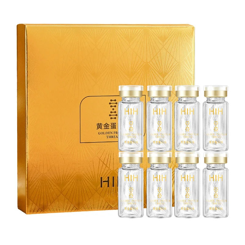Gold protein peptide lifting face serum bottle