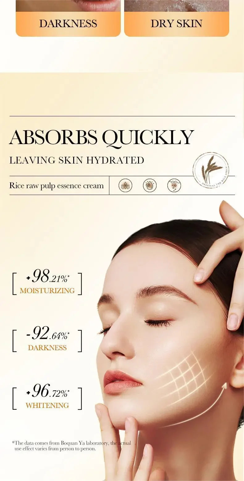 Facial cream jar with rice extract for moisturizing brightening and firming skin