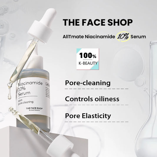 THE FACE SHOP ALLTIMATE NIACINAMIDE 10% SERUM,Fast Penetration & Absorption,Zero Heavy Sensation,Korean Skincare,Korean Makeup