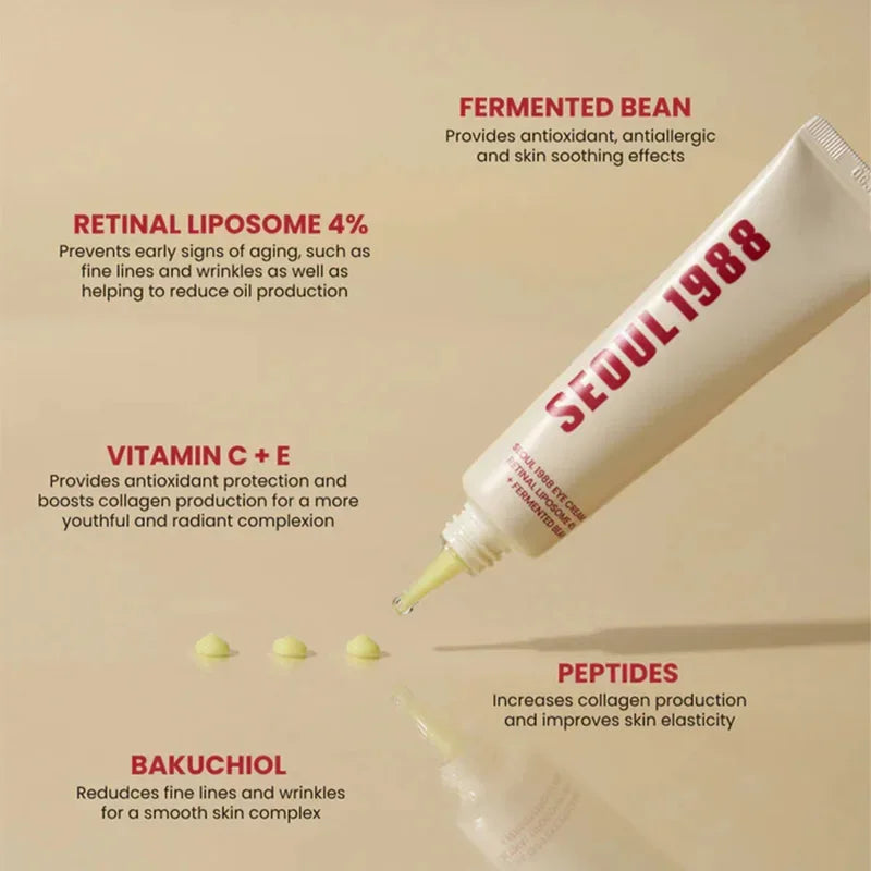 Firming retinol eye cream jar for dark circles and puffiness