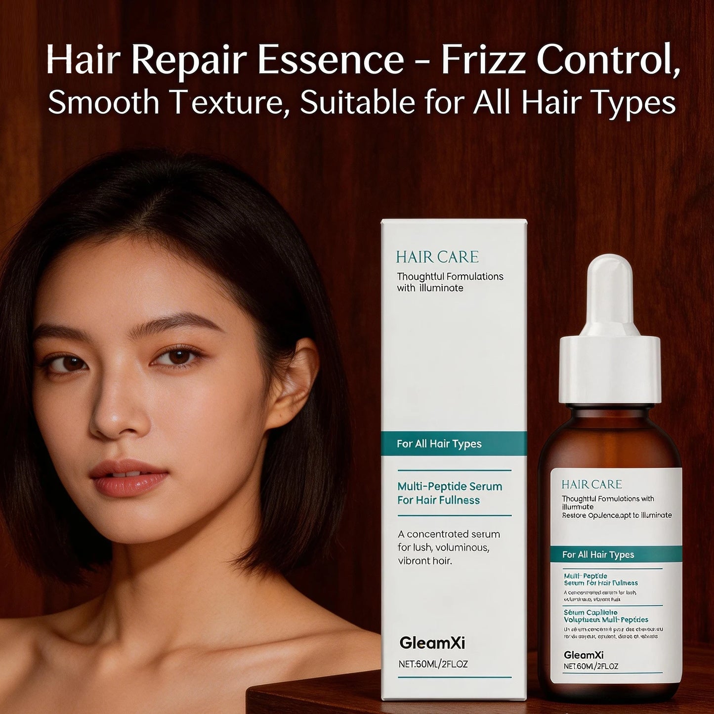 SkinSwaag Beauty — Gleam Xi Hair Serum — Before and after hair fullness results