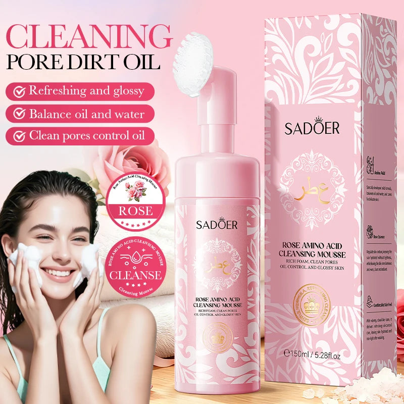 Foaming vitamin C facial cleanser bottle for brightening, deep cleansing, and pore refining
