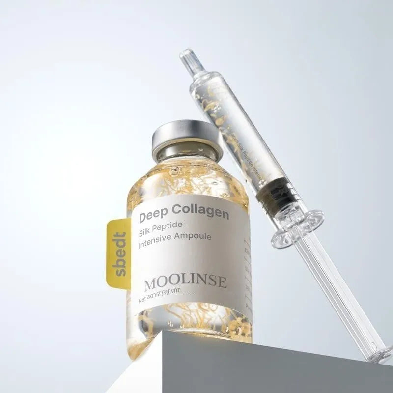 Pink ampoule bottle of collagen PDRN glow serum for hydrated, lifted skin