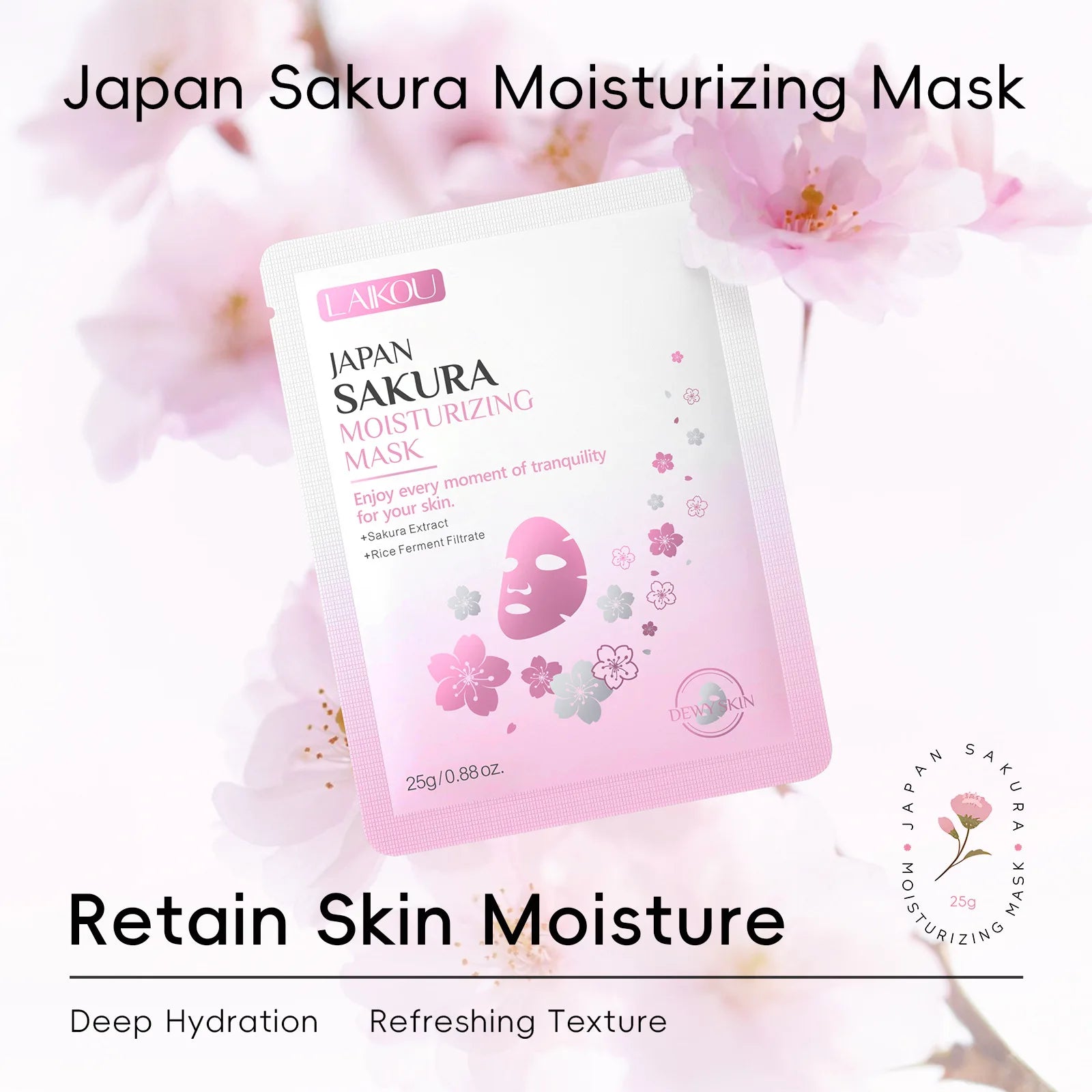 Sakura hydrating brightening facial sheet mask