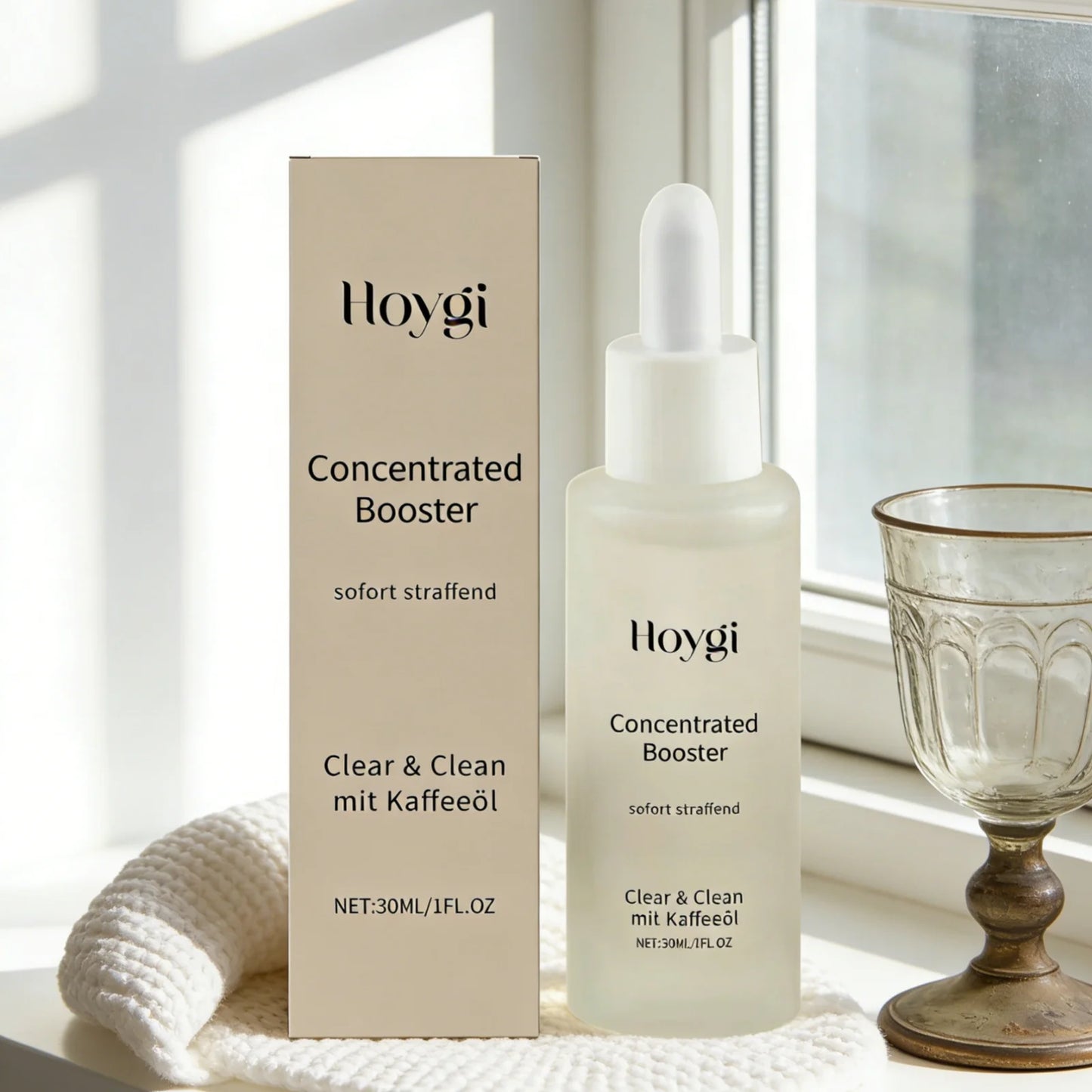 HOYGI — Coffee Oil Booster Serum — Serum application on face
