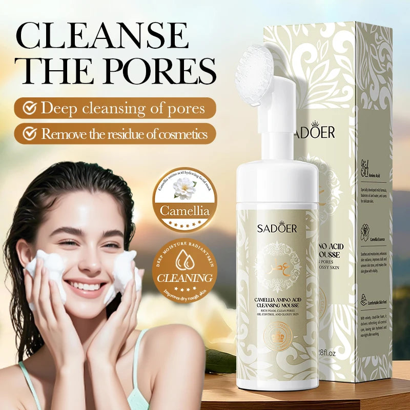Vitamin C foaming facial cleanser bottle for deep cleansing and brightening