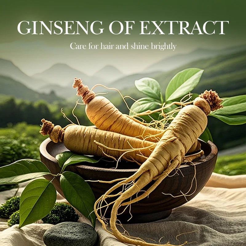 Bottle of ginseng-infused scalp hair oil for nourishing treatment