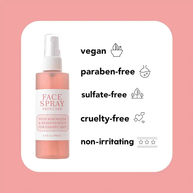 Rose water hydrating face spray in a 100ml bottle