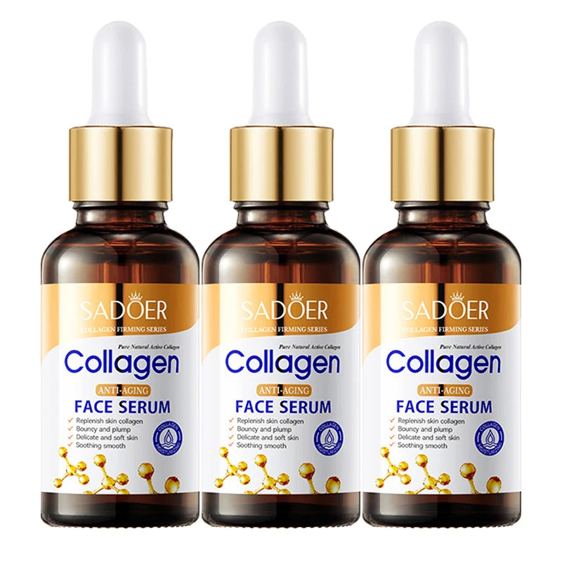 Facial serum bottle for collagen nourishing firming skincare